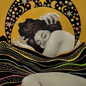 Original Authentic Painting “Sun Wakes Moon” by Shannon Perrie aka Perriewinkles